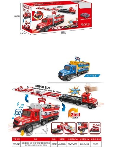 2in1 Launcher Truck + Accessories Blue
