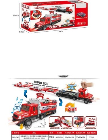 Truck with Launcher 2in1 + Accessories Red