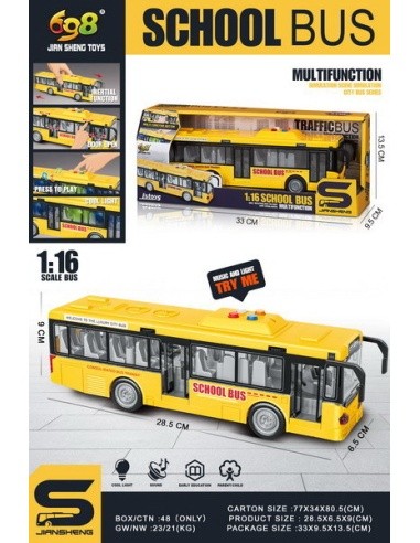 Yellow Bus With Lights and Sound Function