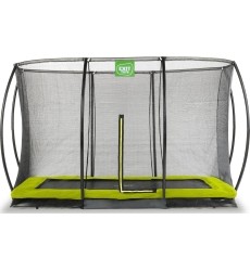 EXIT Silhouette ground trampoline 244x366cm with safety net - green Outdoor Rectangular Coil spring Sunken trampoline