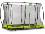 EXIT Silhouette ground trampoline 244x366cm with safety net - green Outdoor Rectangular Coil spring Sunken trampoline