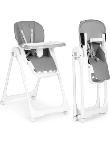 Feeding chair height adjustment eco leather straps double tray