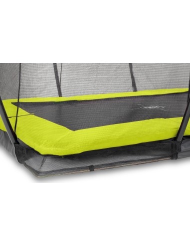 EXIT Silhouette ground trampoline 244x366cm with safety net - green Outdoor Rectangular Coil spring Sunken trampoline