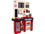 Kitchen with fridge, water tap