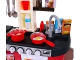 Kitchen with fridge, water tap