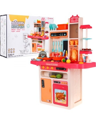 Vaikiška virtuvėlė KitchenEtte su čiaupu ir vandeniu, 65 dalys