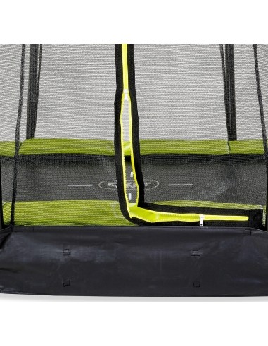 EXIT Silhouette ground trampoline 244x366cm with safety net - green Outdoor Rectangular Coil spring Sunken trampoline