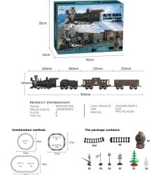 Transport Retro Train with Light, Sound and Smoke Function 172cm