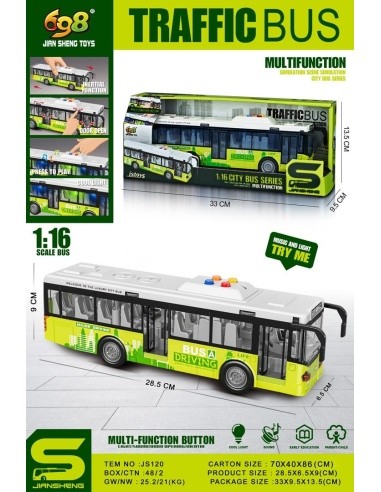 Autobusas su šviesos ir garso funkcija Žalias