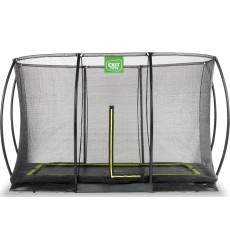 EXIT Silhouette ground trampoline 214x305cm with safety net - black Outdoor Rectangular Coil spring Sunken trampoline