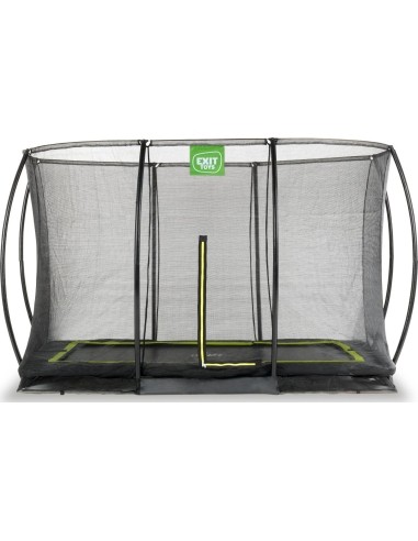 EXIT Silhouette ground trampoline 214x305cm with safety net - black Outdoor Rectangular Coil spring Sunken trampoline