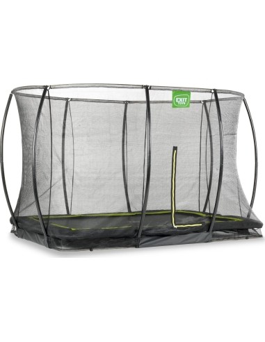 EXIT Silhouette ground trampoline 214x305cm with safety net - black Outdoor Rectangular Coil spring Sunken trampoline