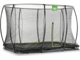 EXIT Silhouette ground trampoline 214x305cm with safety net - black Outdoor Rectangular Coil spring Sunken trampoline