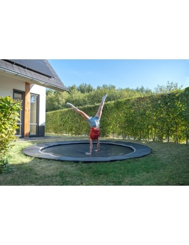 EXIT Dynamic ground level sports trampoline ø366cm - black