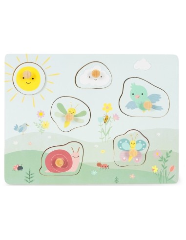 Wooden sensory board with different types of material