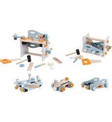 Meistro stalas Ecotoys 2in1 medinis