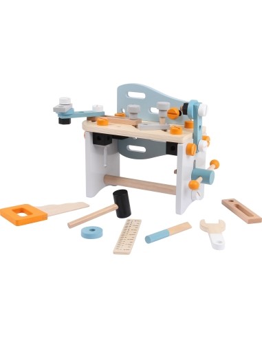 Meistro stalas Ecotoys 2in1 medinis