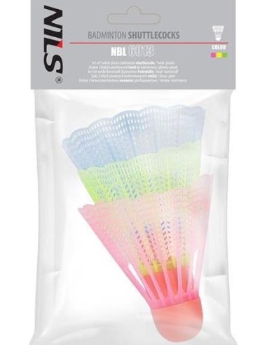 NBL6013 NYLON SHUTTLECOCKS MULTICOLOR 3 PCS. NILS