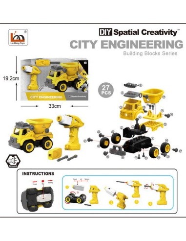 Disassembled dump truck