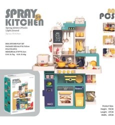 Kitchen Kitchenette with Light, Sound and Water Function 80 pieces. green