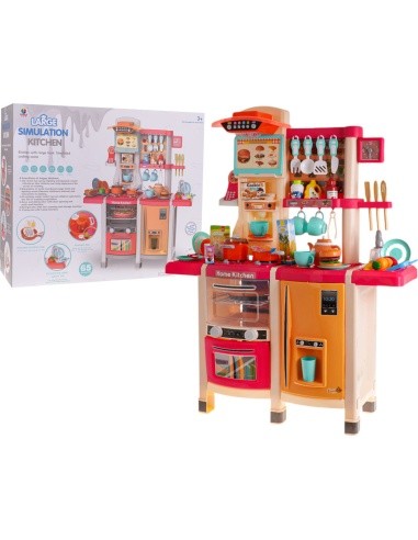 Kitchen Kitchenette with Light and Sound Function 65 pcs. Pink