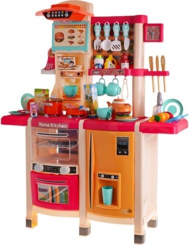Kitchen Kitchenette with Light and Sound Function 65 pcs. Pink