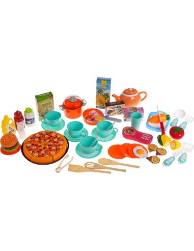 Kitchen Kitchenette with Light and Sound Function 65 pcs. Pink