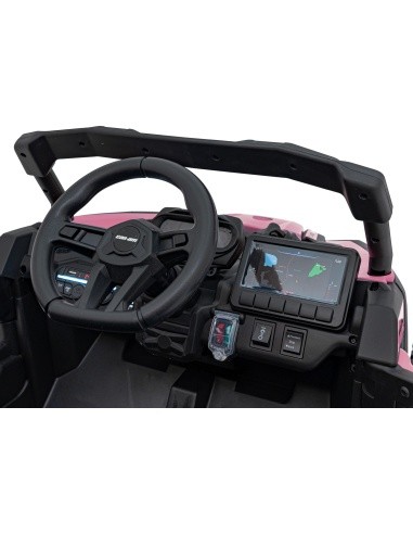 Elektromobilis keturratis Can-Am Maverick, rožinis