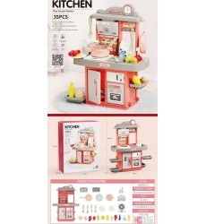Kitchen Kitchenette with Sound Function 35 pcs. Pink