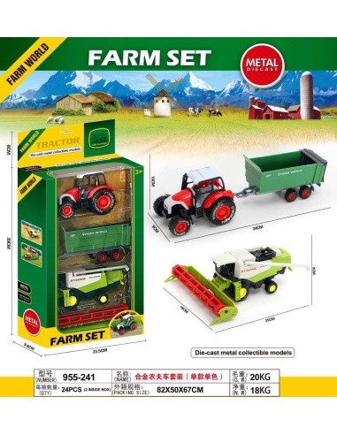Set of Agricultural Vehicles Tractor + Harvester