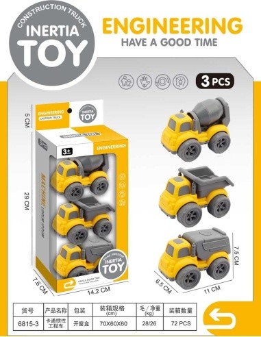 Set of Three Construction Vehicles