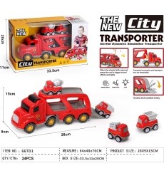 Set of Vehicles: Tow Truck + Fire Trucks
