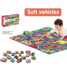City Fire Department Mat + Soft Car Set