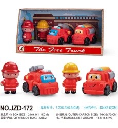 Firefighters with Vehicles Set