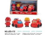 Firefighters with Vehicles Set