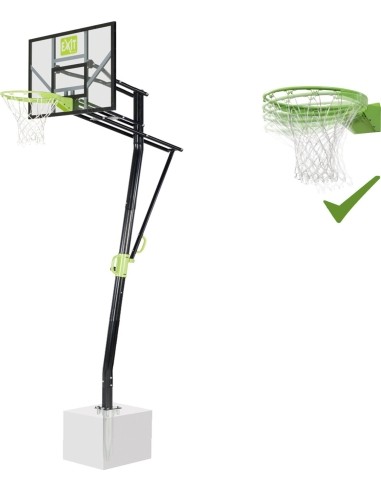 EXIT Galaxy įleidžiamas krepšinio stovas su dunk lanku, stačiakampė polikarbonato lenta