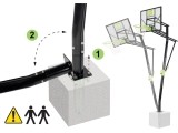 EXIT Galaxy įleidžiamas krepšinio stovas su dunk lanku, stačiakampė polikarbonato lenta