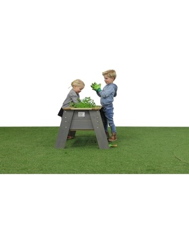 EXIT Aksent Kids Planter Table L Table planter Freestanding Wood Grey Outdoor