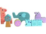 Wooden blocks animals 13 pcs. Animals Ecotoys