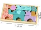 Wooden blocks animals 13 pcs. Animals Ecotoys