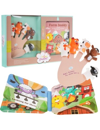Farm Rubber Puppet Set + Booklet