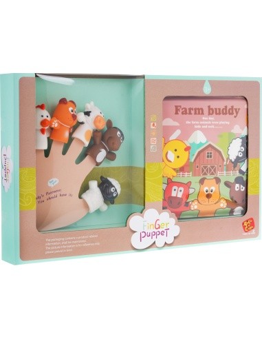 Farm Rubber Puppet Set + Booklet