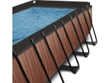 EXIT Wood pool 540x250x122cm with dome and sand filter pump - brown