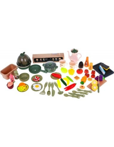 "Mega Kitchen" virtuvė "KitchenEtte" čiaupas su vandeniu 65 elementai