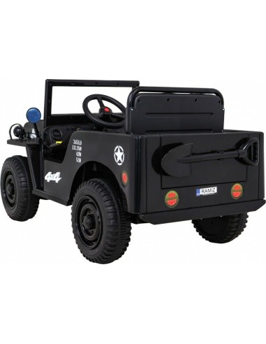 Retro karinė transporto priemonė juoda