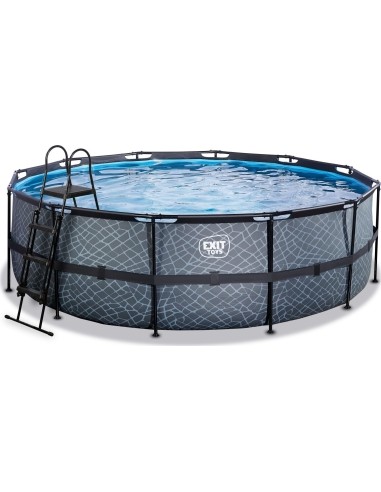 EXIT Stone pool ø450x122cm with filter pump - grey
