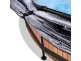 EXIT Wood pool ø300x76cm with dome and filter pump - brown