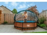 EXIT Wood pool ø300x76cm with dome and filter pump - brown