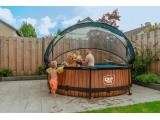 EXIT Wood pool ø300x76cm with dome and filter pump - brown