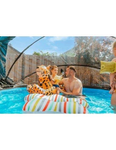 EXIT Wood pool ø300x76cm with dome and filter pump - brown